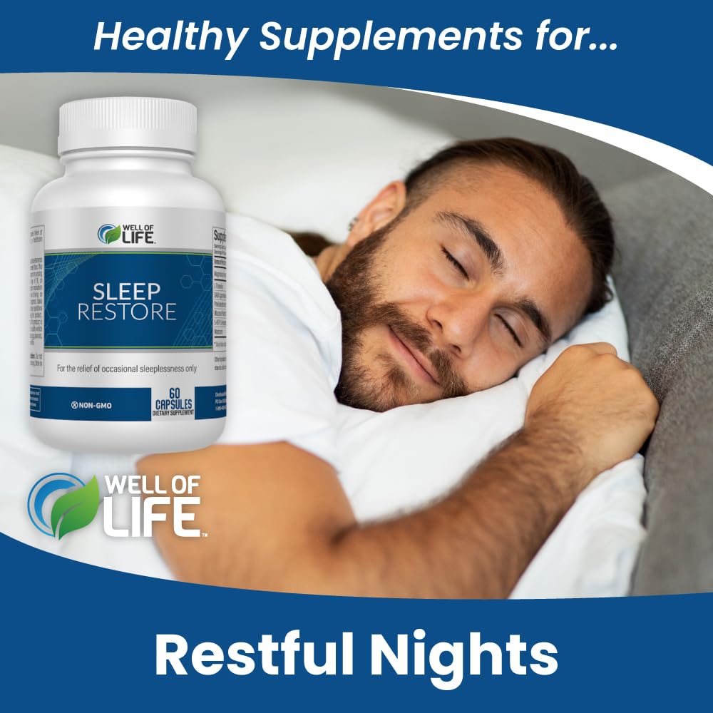 Well of Life Sleep Support Supplement with Melatonin, Magnesium & L-Theanine – Natural Sleep Aid for Adults, 60 Vegan Capsules — Amazon image 5