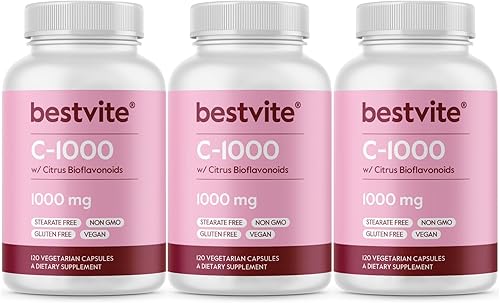 Miniatura 8 de Vitamina C 1000 mg (480 cápsulas vegetarianas) (120 x 4) con bioflavinoides cítricos, sin estearatos, vegano, sin OMG, sin gluten
