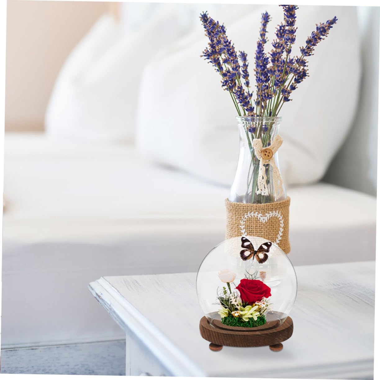 Cabilock Elegante Vaso A Campana in Con Cupola Espositore Floreale Copertura Per Piante Sfere Di Neve Terrario in Con Coperchio Decorazione Per La Casa