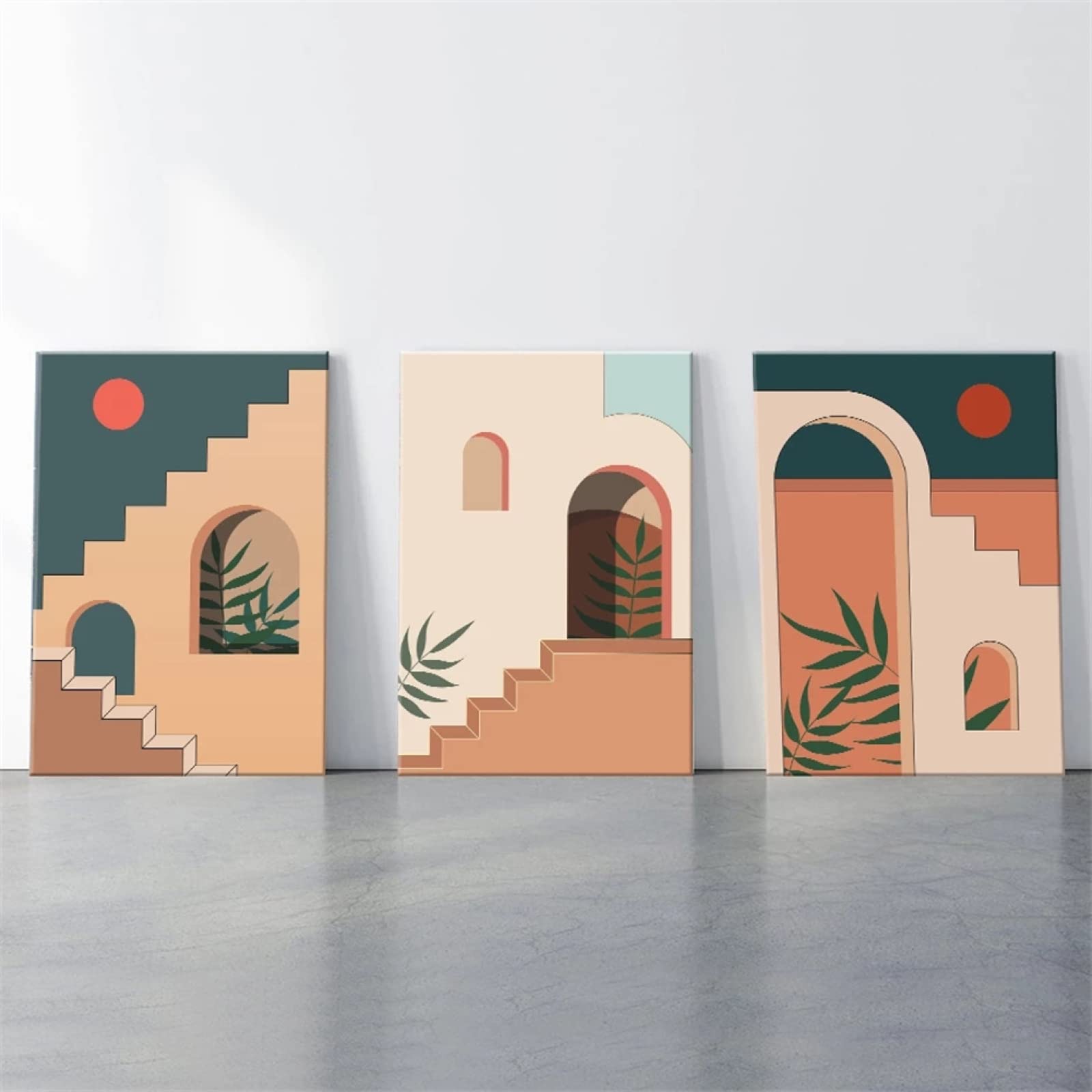 3 Packung 5D Diamant Painting Full Drill Set Abstrakte Architektur 80x100cm DIY Diamond Painting Kreuz Stich Strassstein Stickerei Diamond Painting Set Decoration Geschenk für Erwachsene Kinder