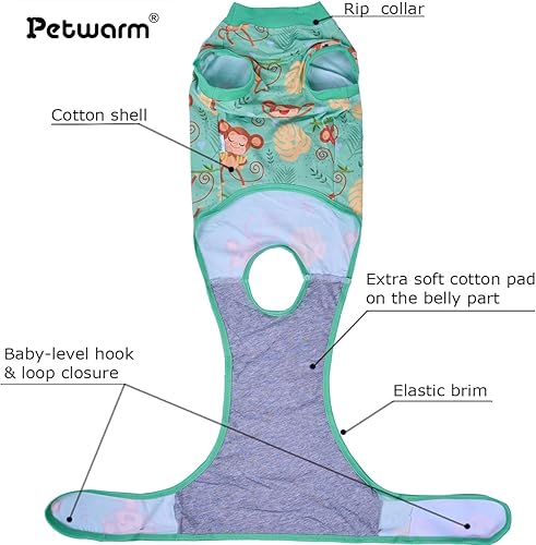 Miniatura 10 de PetWarm Traje de cirugía para perros machos, traje de recuperación para perros machos, mameluco para perros después de una cirugía, esterilización