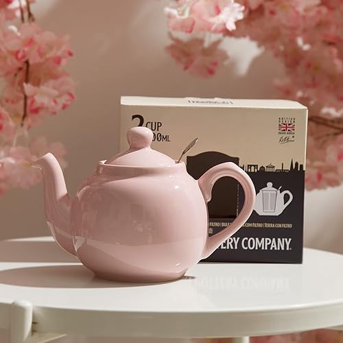 Miniatura 2 de Tetera Farmhouse con infusor de cerámica, rosa Janpaese Sakura, 2 tazas (20.3 fl oz)