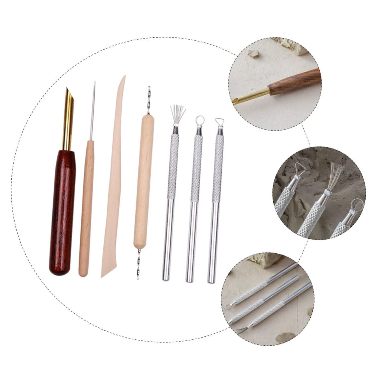 OSALADI Juego De 3 Herramientas Para Esculpir Arcilla Kit De Modelado De Arcilla Modelado De Cerámica Tallado Trabajo Herramientas Versátiles Para Hornear Arcilla Modelado De Madera