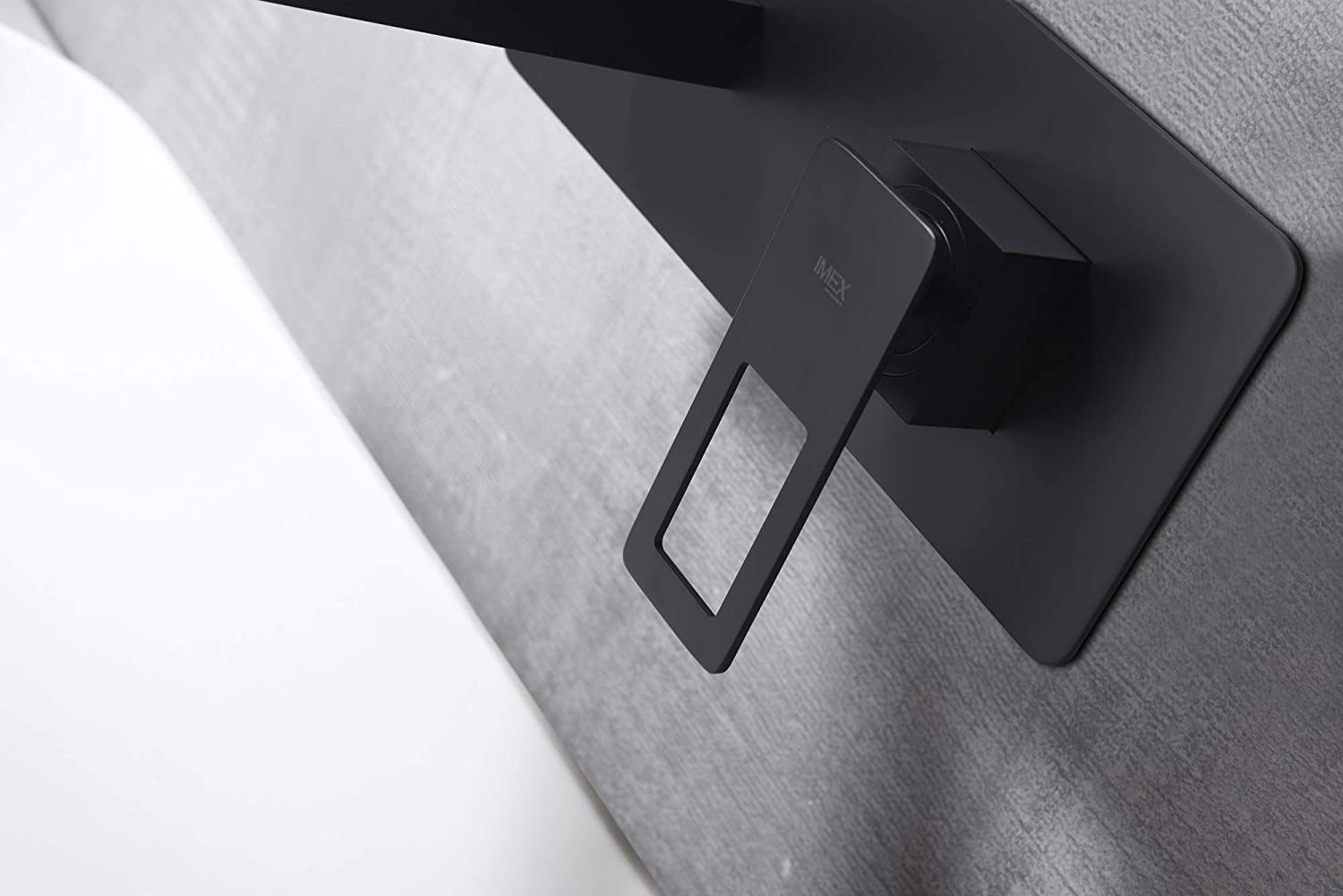 IMEX - Grifo empotrado monomando lavabo - Griferia de baño para lavamanos - grifos empotrados de baño Serie Suecia Negro Mate BDC032-4NG