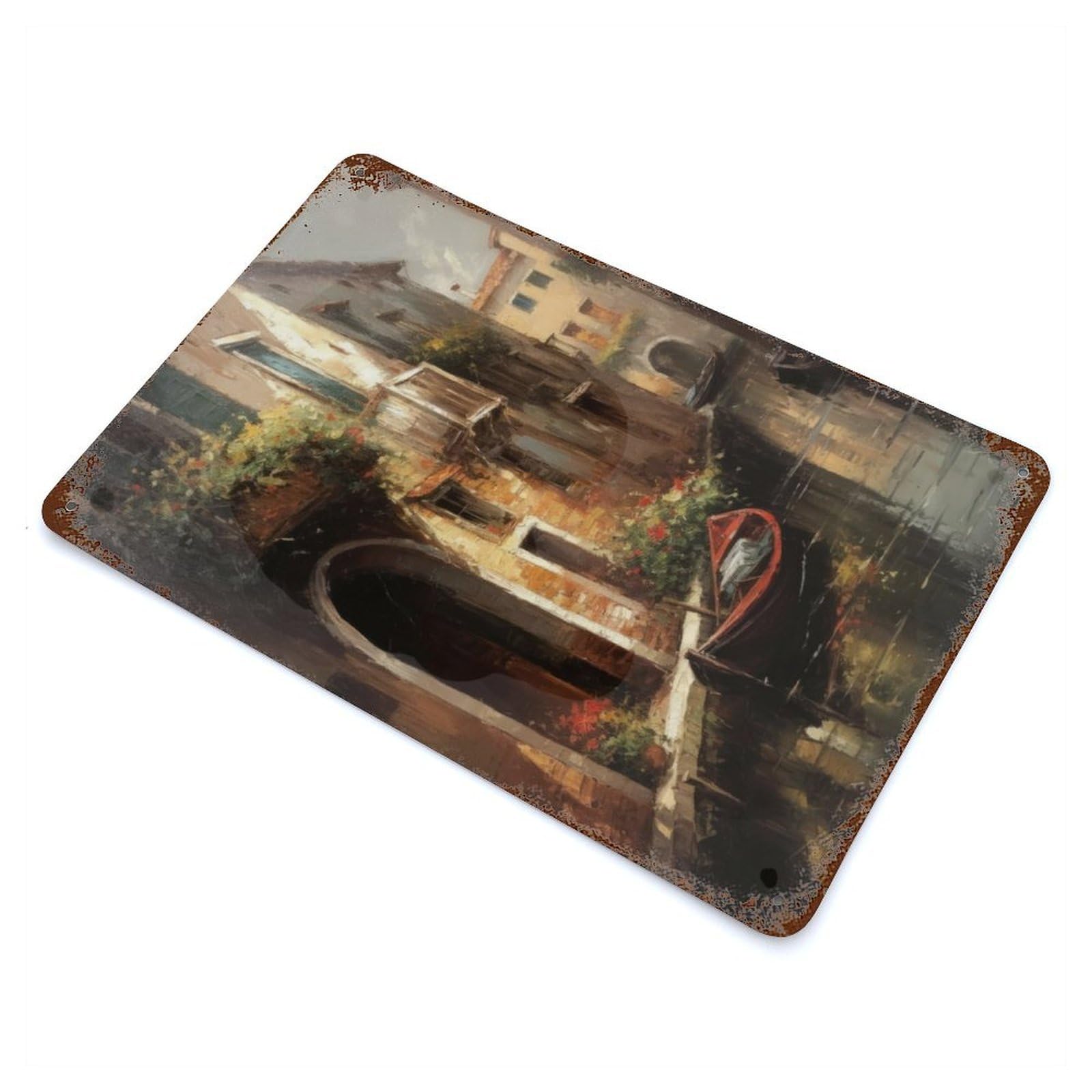 Venice Romantic Vibes Retro Metal Sign 11.8"x7.9", Vintage Wall Decor for Garage, Pub Or Kitchen