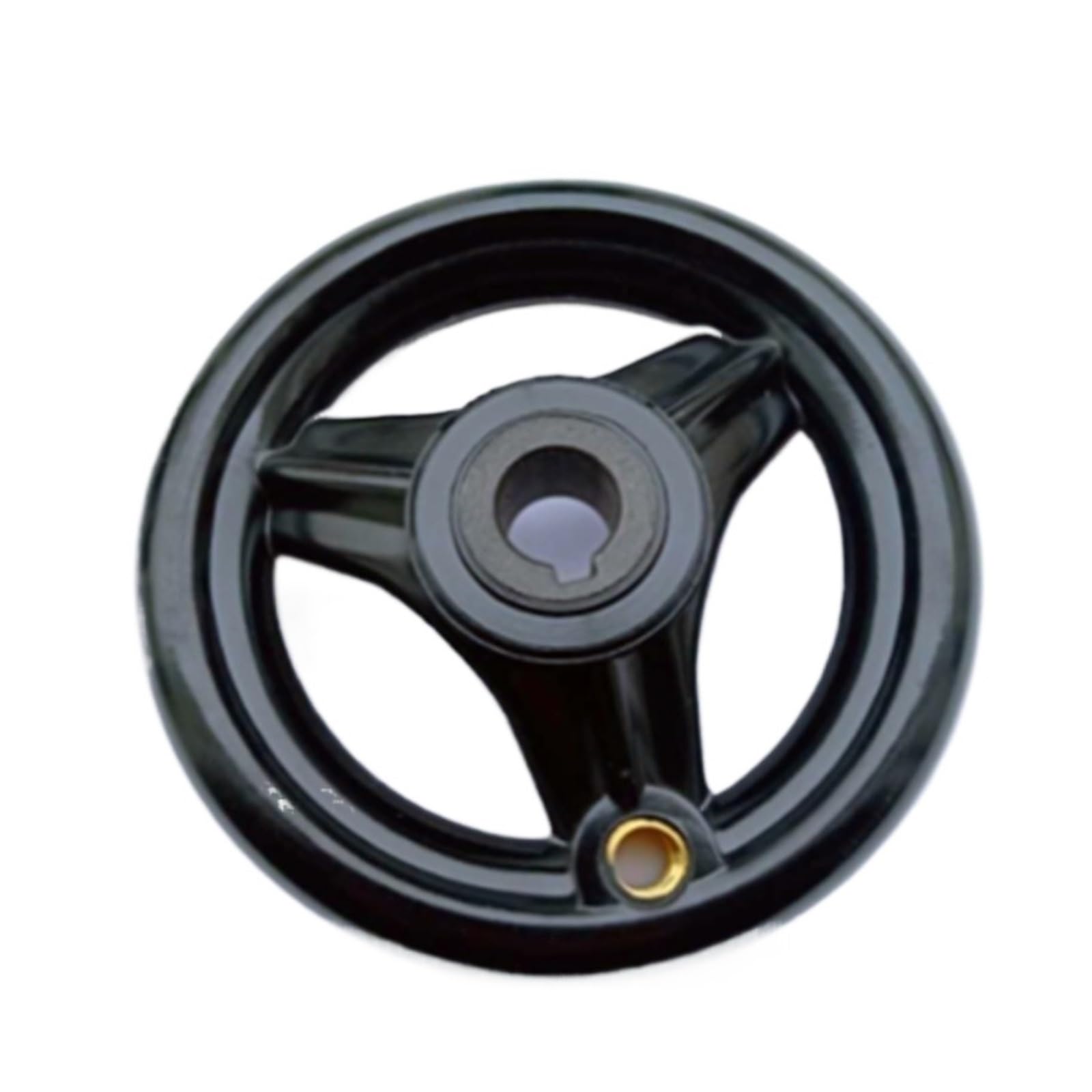 JWSEO Black Milling Machine Lathe Spoked Hand Wheel Wavy Round bakelite Three Handwheel 100/125/160/200/250mm(12x125mm 4keyway)