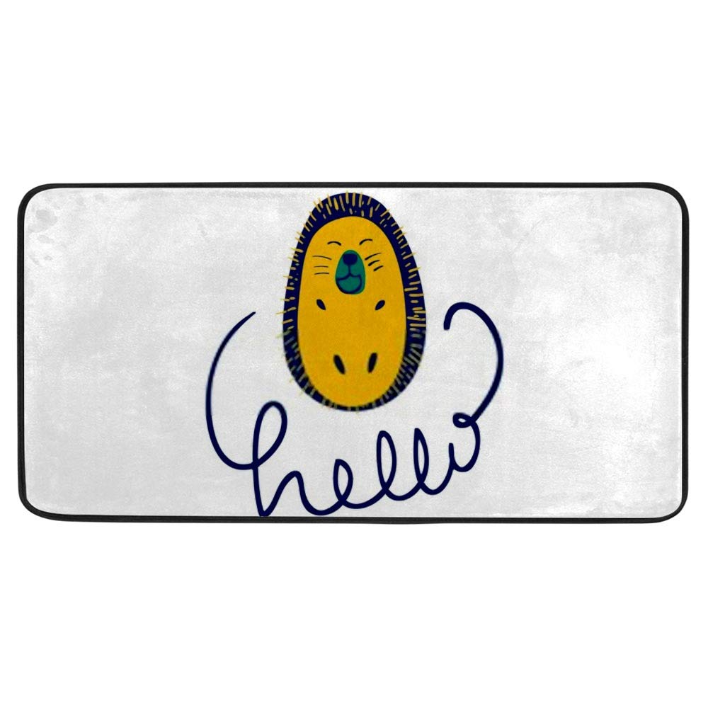 Tapis de cuisine antidérapant et lavable 100x50 cm motif hérisson