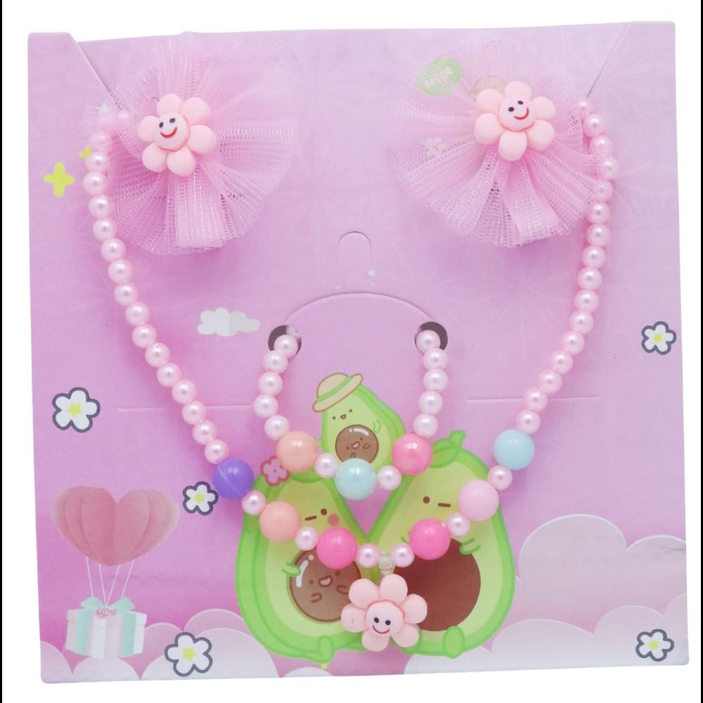 Barakath Kids Necklace Set Jewelry Necklace Bracelet Hair Clip Set Plastic Jewelry For Kids Photo Props Party Dress Up 4Pcs For Girls (Light Pink) (B0CG3V2BCK) Amazon Price History, Amazon Price Tracker