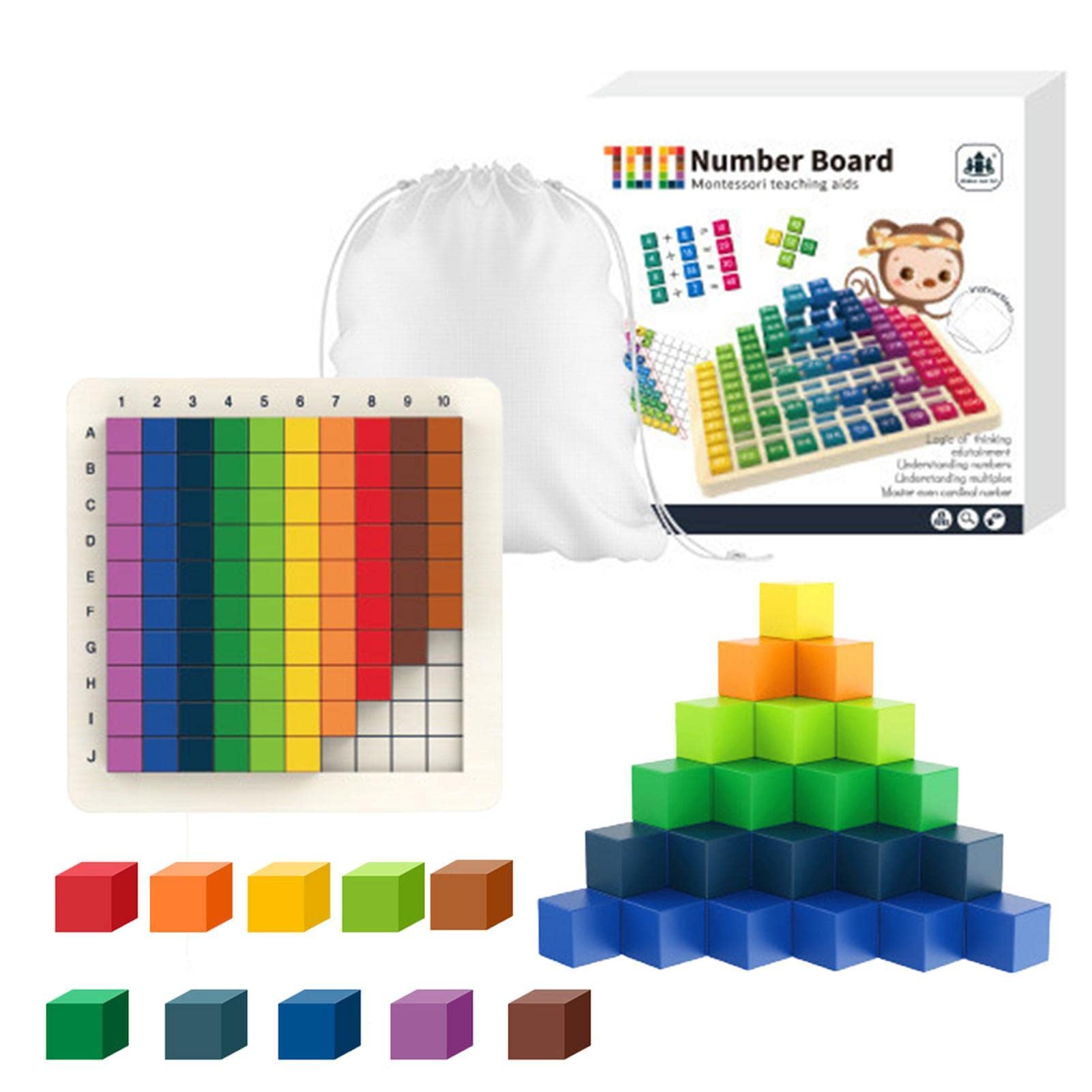 PURBLE 2 Gioco di russi | 100 Pezzi di di Legno Puzzle Rompicapi,Gioco di russi per Bambini dai 3 ai 10 Anni, russi Colorati con Custodia, Regalo