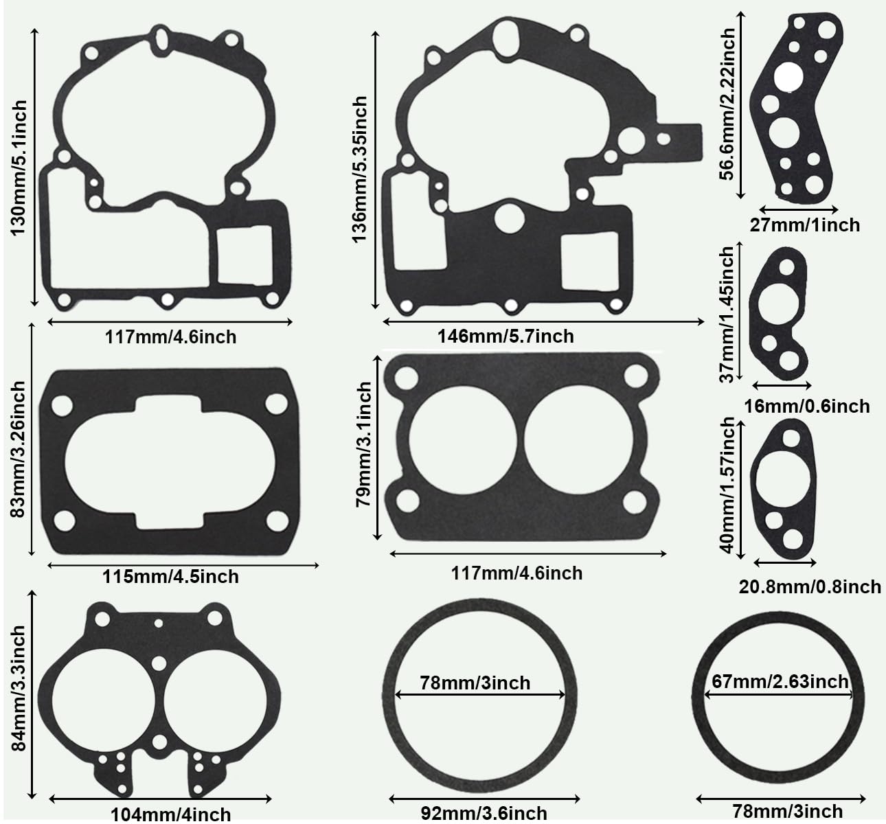 ZAMDOE 3302-804844002 Kit di Riparazione carburatore per Mercury Marine 2 Barrel 3.0L 4.3L 5.0L 5.7L Carb 19032C, 1389-9562A1 1389-9563A1 1389-9564A1 1389-9670A2 1389-806077A2 1389-806078A2