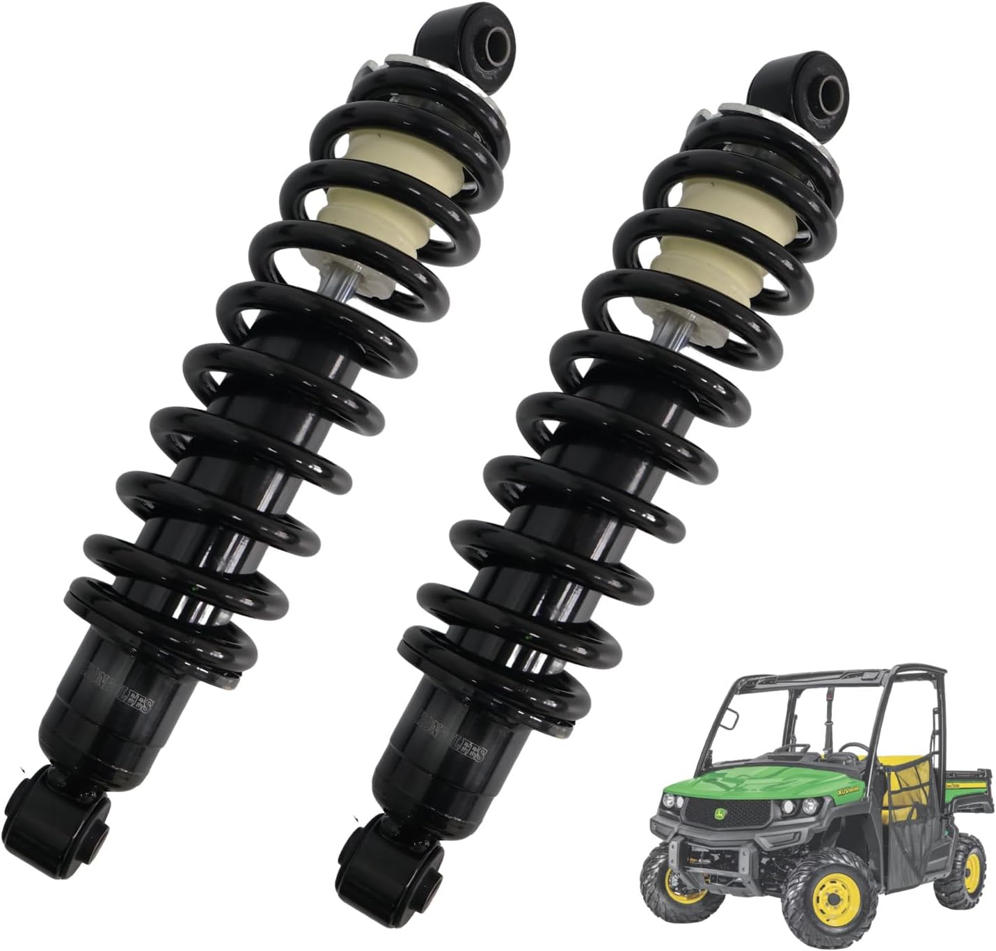 AM137957 AM135372 2Pcs Front Shock Strut absorbers Coil-over Spring adjustable.Compatible with JD Gator 4X2 HPX,4X4 HPX,4X4 Trail HPX,HPX615E,HPX815E,XUV620i XUV850D.