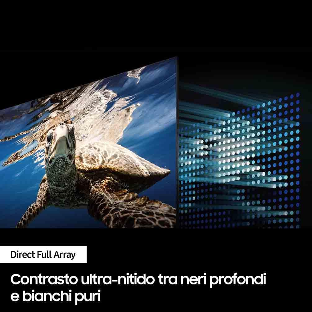 Samsung TV QE55Q80CATXZT QLED 4K, Smart TV 55" Processore Neural Quantum 4K, Direct Full Array, Dolby Atmos, OTS Lite, Integrato con Bixby e Alexa compatibile con Google Assistant, Carbon Silver 2023