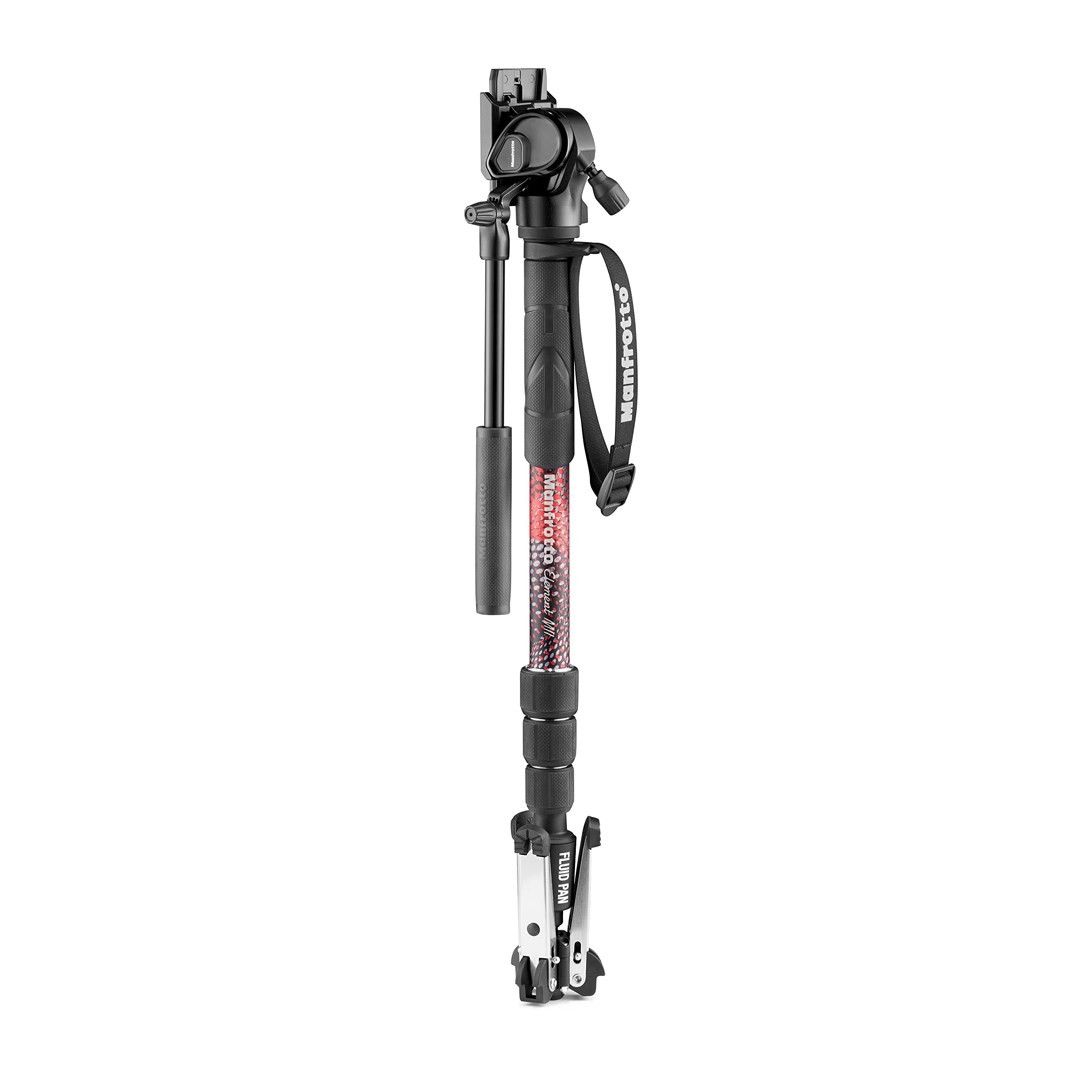 Manfrotto Element MII Kit Monopié Vídeo Fluido Aluminio con Rótula, Ligero, Carga hasta 4 kg, Base Fluida Plegable, 4 Secciones, Twist Locks, para Cámaras DSLR y Sin Espejo