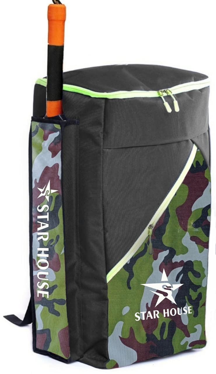 STAR HOUSE- Cricket kit bag One side bat best design (BLACK GREEN ARMY) - 02-picture-38