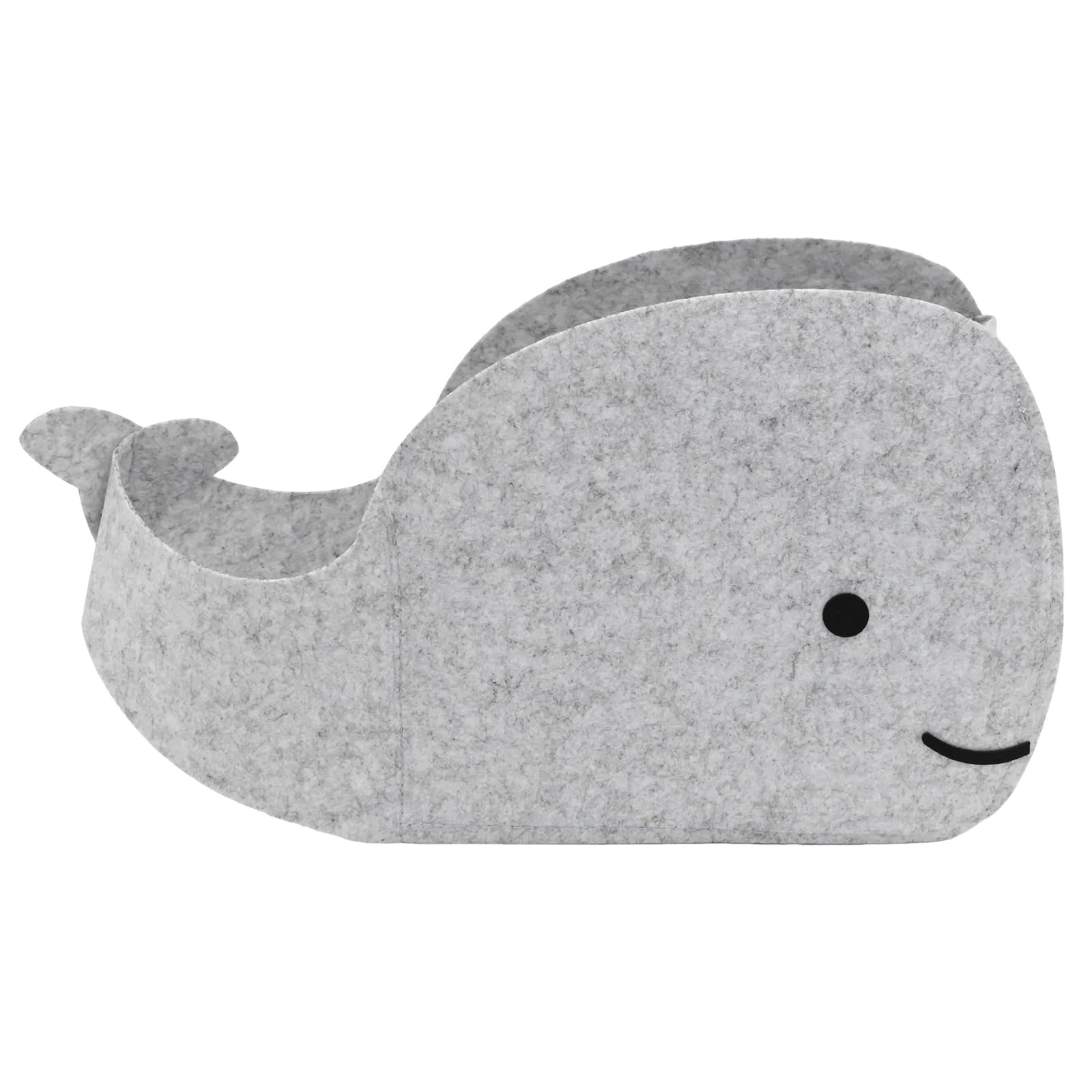 Aynaxcol Storage Basket Felt Storage Bin Whale Shaped Collapsible & Convenient Box Organizer with Carry Handles for Home Bedroom Closet Babies Nursery