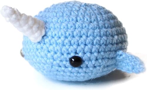 Bola antiestrés hecha a mano de Narwhal Amigurumi Figura de juguete para apretar para aliviar la ansiedad, terapia de ansiedad, decoración de
