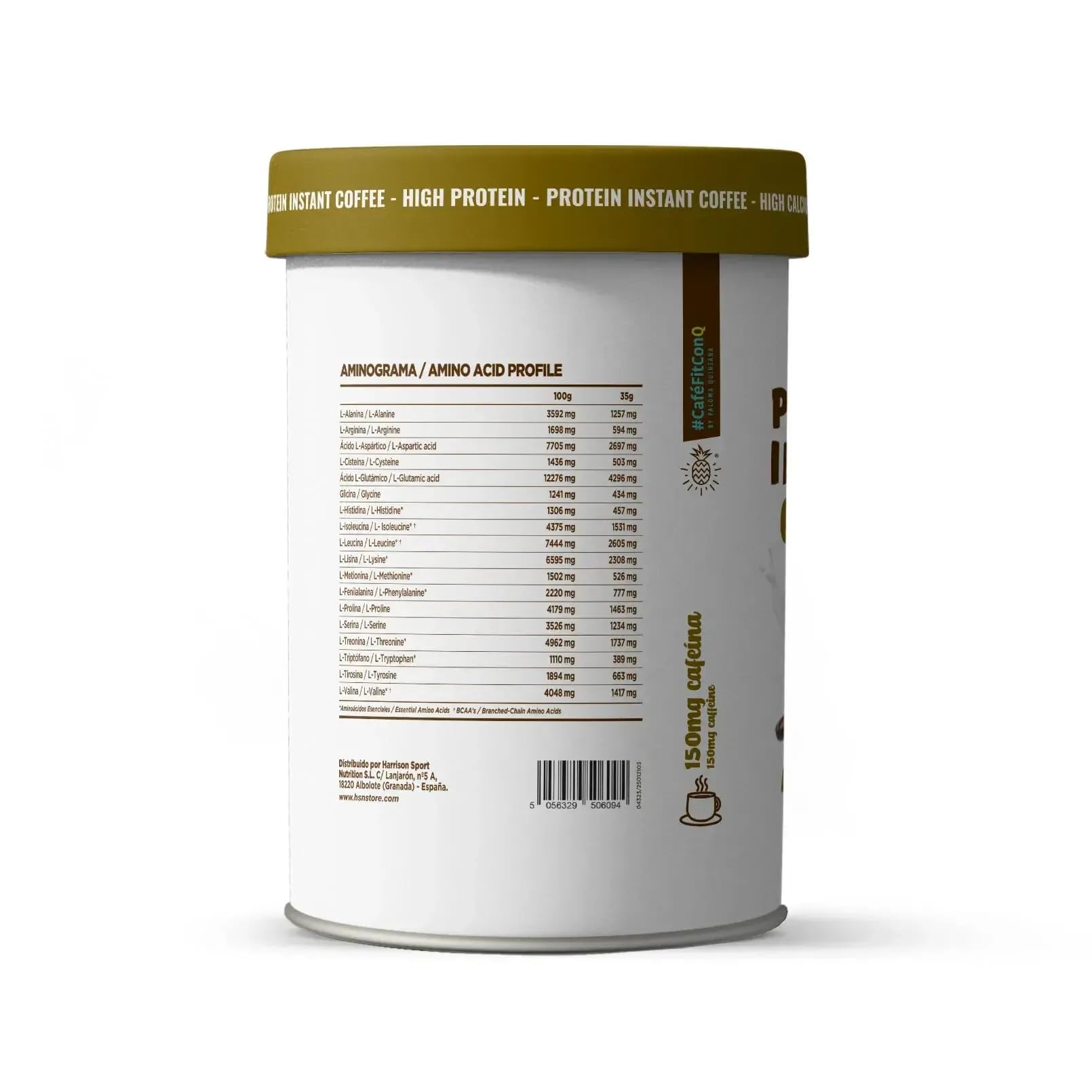 HSN Café Proteico | Moca 500g | Café Instantáneo + Proteína Whey + Cacao Desgrasado Sin Azúcares Añadidos | 150mg Cafeína | No Incluye Dosificador | Vegetariano Sin Gluten