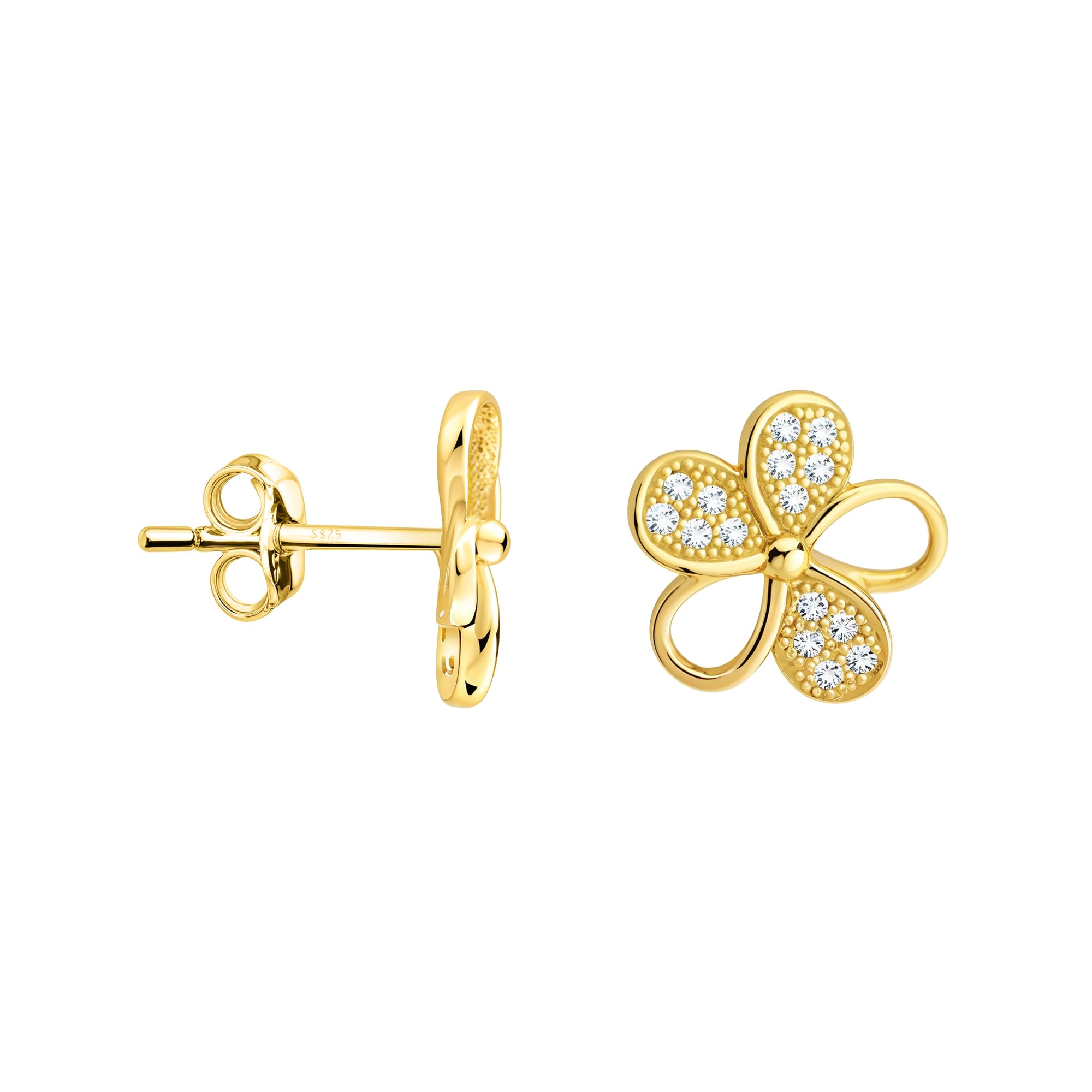 SOFIA MILANI - Damen Ohrringe 925 Silber - mit Zirkonia Steinen - Blume Ohrstecker