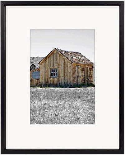 Golden State Art - Marco de fotos de aluminio satinado clásico de 8 x 10 con alfombrilla de color marfil para fotos de 5 x 7 y cristal real,