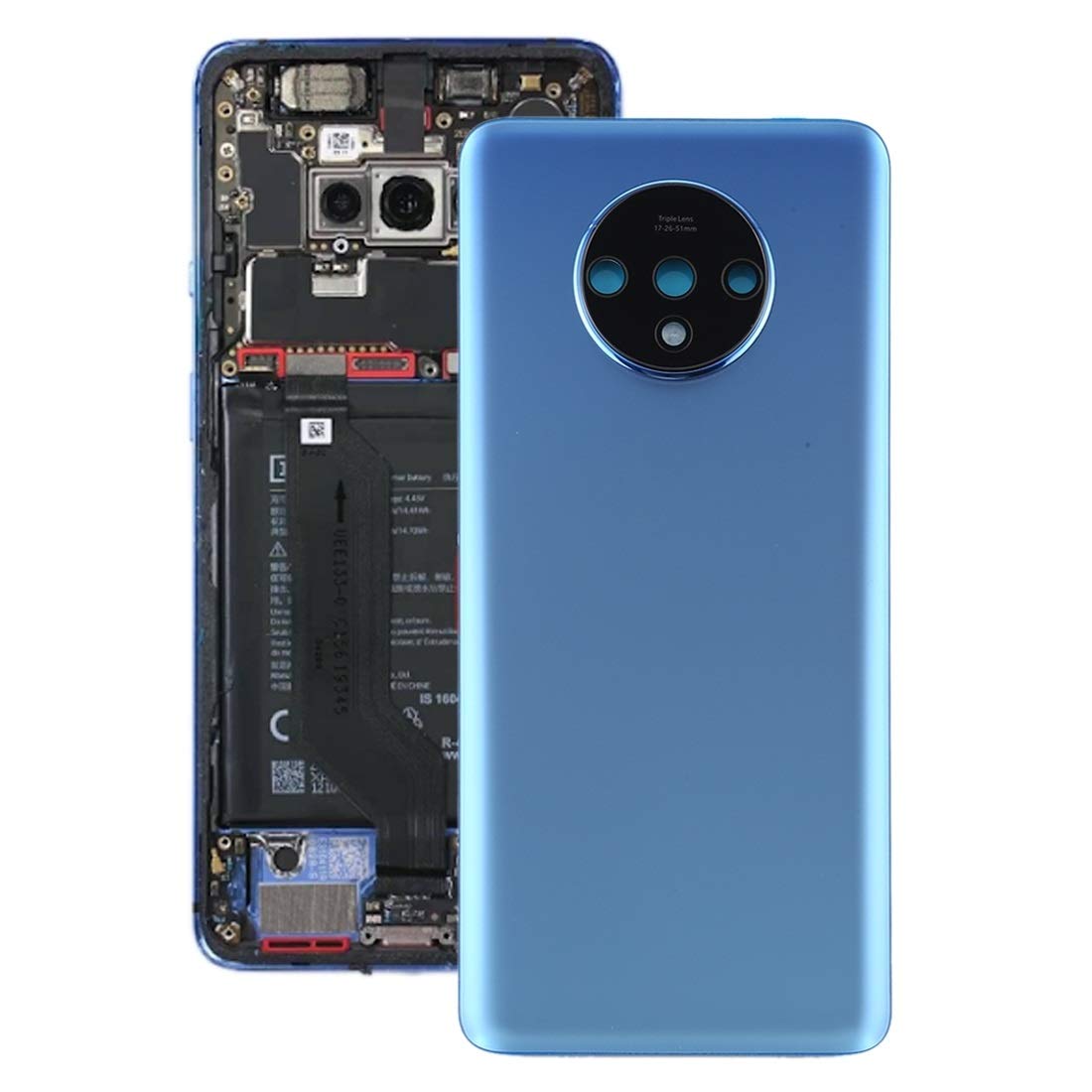 LIYONG Replacement Spare Parts Battery Back Cover with Camera Lens Cover for OnePlus 7T Repair Parts (Color : Blue)