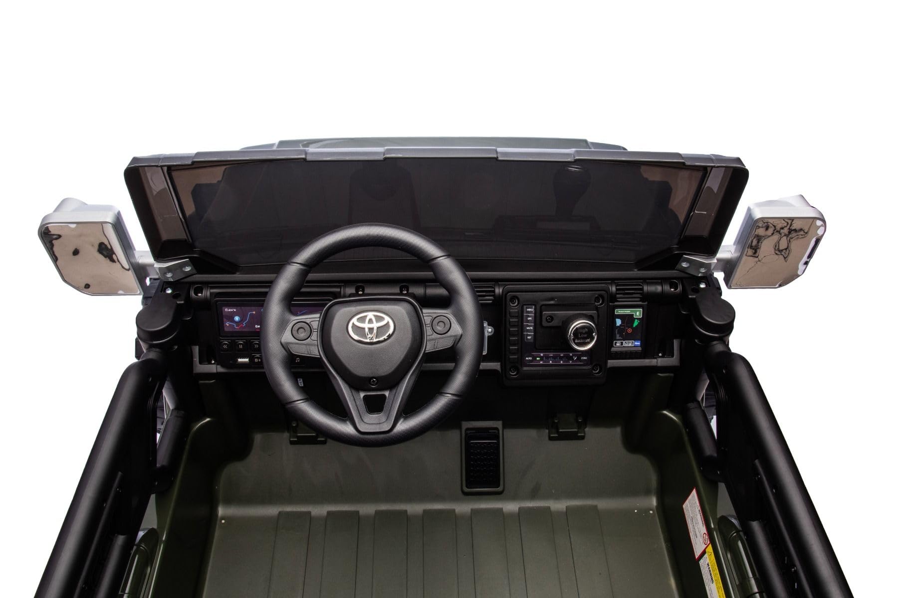RIRICAR 4x4 Voiture électrique Enfants 2 Places Toyota FJ Cruiser XXL, sous Licence, Verte, Batterie Lithium Portable, châssis surélevé, Deux sièges, Suspension arrière, télécommande 2,4 GHz