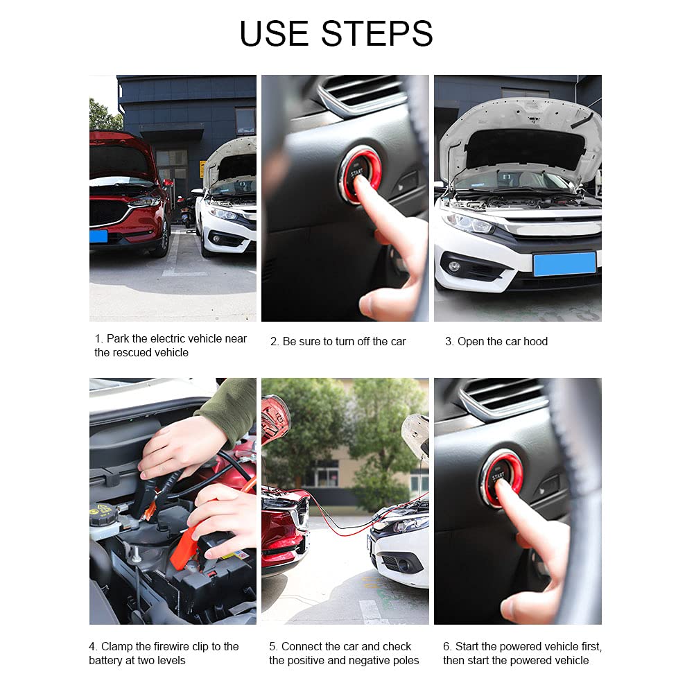 BAtlam Cables de Refuerzo para Coches diésel Pinzas de cocodrilo recubiertas de Zinc para Trabajo Pesado - Vehículos de Arranque Auxiliar, 3 M 25 mm 2,4 M (4 M)