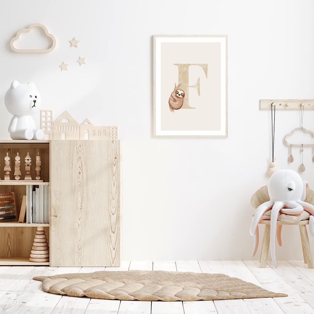 Kinderletter L persoonlijke poster babykamer decoratie | Poster Store NL