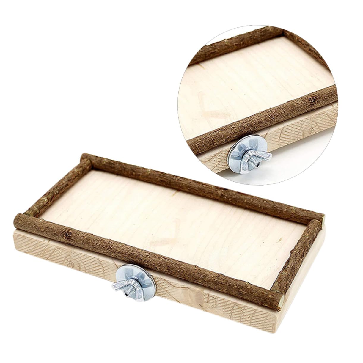 TOYANDONA 3pezzi Piattaforma Gioco Per Pappagalli Legno Naturale Scivolo Per Esercizio e Mangiatoia Sicura Per Uccelli Per Insegnare Saltare e Coordinazione Casa e Negozio Di Animali
