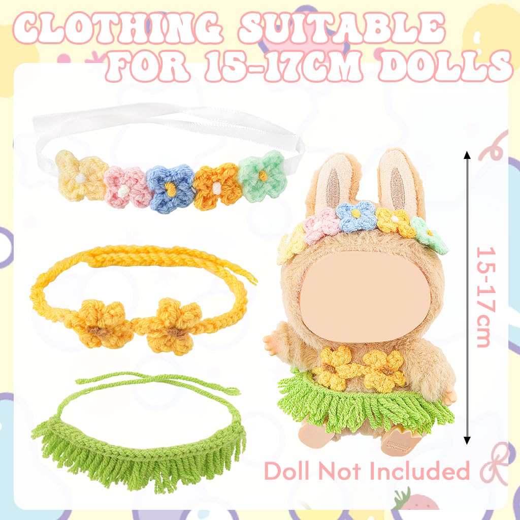 FIDWALL Handmade Outfits for 15-17cm Dolls (No Doll), Bunny-Inspired and Tropical Skirt Styles - Image 2