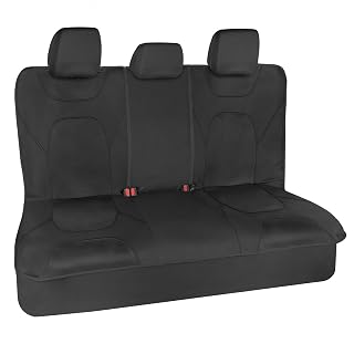 Motor Trend AquaShield Waterproof Black Rear Split Bench Seat Covers for Trucks Rear Seat Cover Only - Black Car Seat Covers, Back Seat Covers Only - Durable Neoprene Spill Resistant for Kids & Dogs - Amazon product rated Grade A