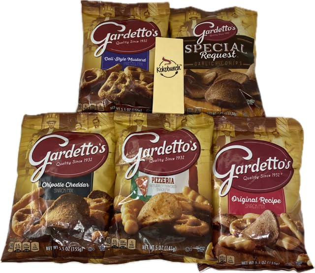 Gardettos Variety Bundle | Deli Style Mustard | Special Request | Chipotle Cheddar | Pizzeria | Original Recipe Bundled With Kokobunch Kit, 5-4.7/