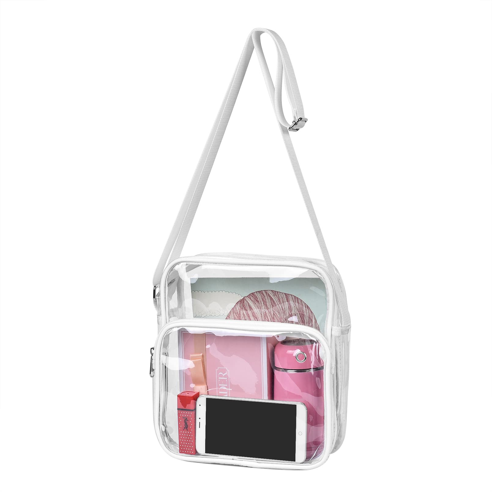 MAY TREE Clear Bag Stadium Approved, Clear Crossbody Bag for Concert Sport Events Work Travel