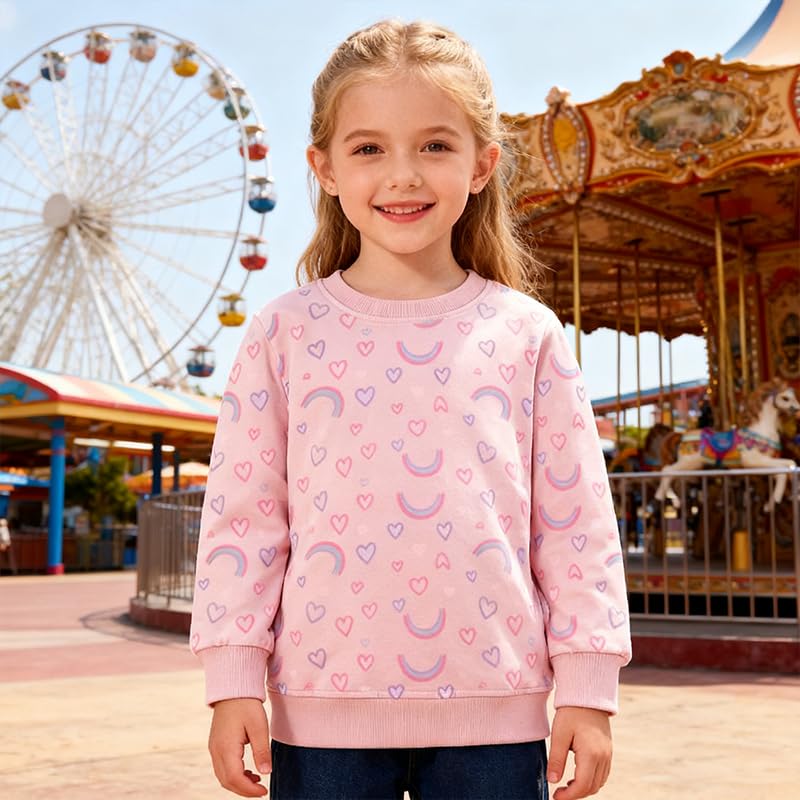 Image of Girls Cotton Crewneck Sweatshirt Size 2-10 Years Toddler Girls Kid Graphic Shirts
