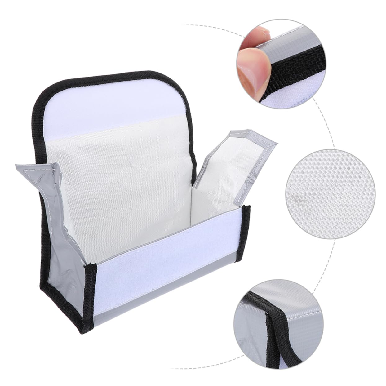 POPETPOP 6pezzi Battery Safety Pouch Con Protezione Antincendio Sacchetto Antideflagrante Per Batterie Lipo Porta Batteria Leggero e Pratico Per Viaggi e Stoccaggio