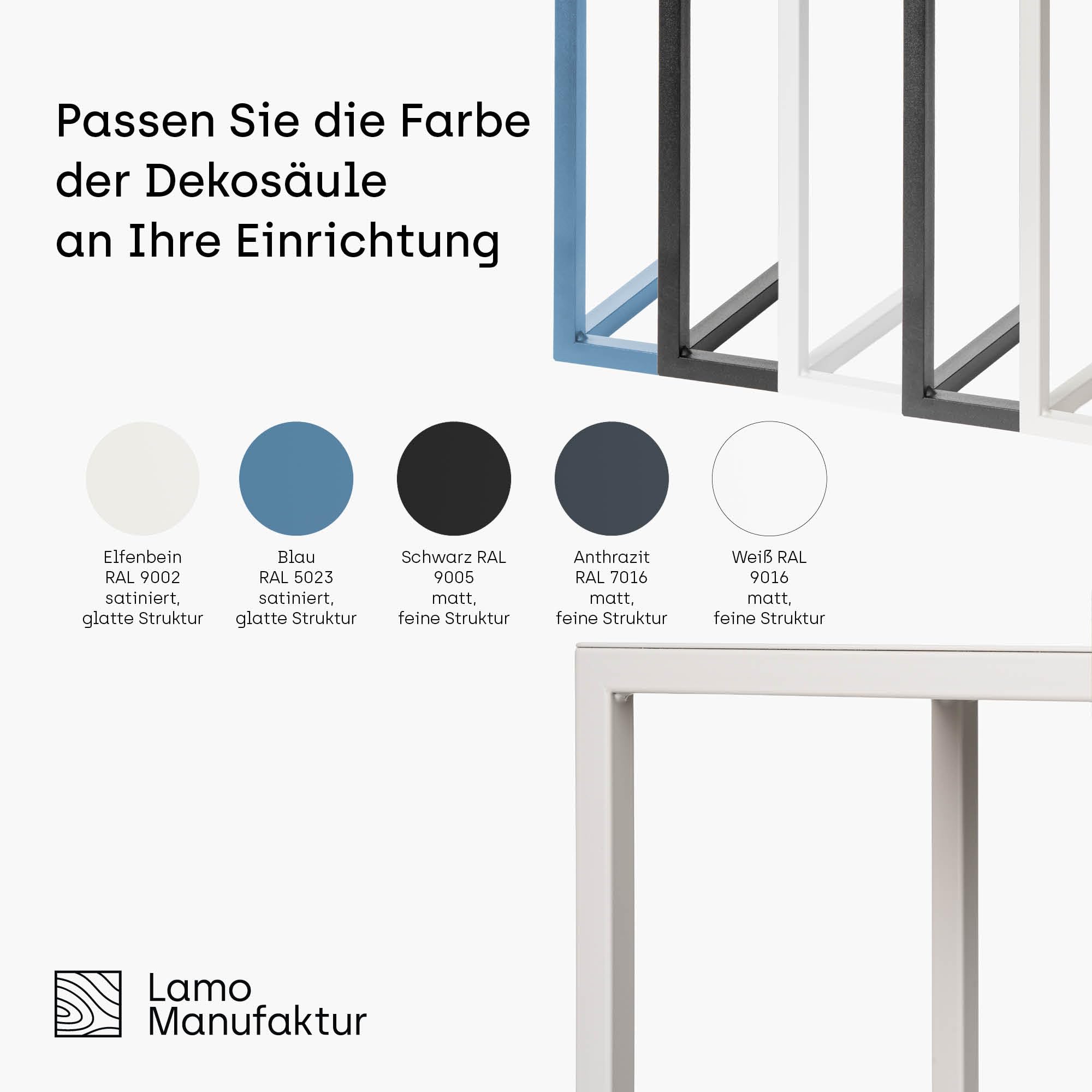 LAMO Manufaktur Blumenständer Metall Schwarz 28 cm | Pflanzensäule für Innenräume - Wohnzimmer, Schlafzimmer | Blumenständer modern zur Hochzeit, Sockel für Skulpturen und Deko, kleiner Blumenhocker