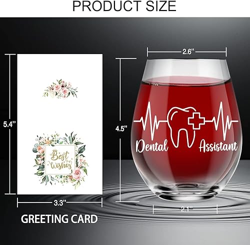 Miniatura 8 de AGMDESIGN Dental Life - Divertidas copas de vino con caja de regalo, regalo de graduación para estudiantes dentales, regalos de cumpleaños de