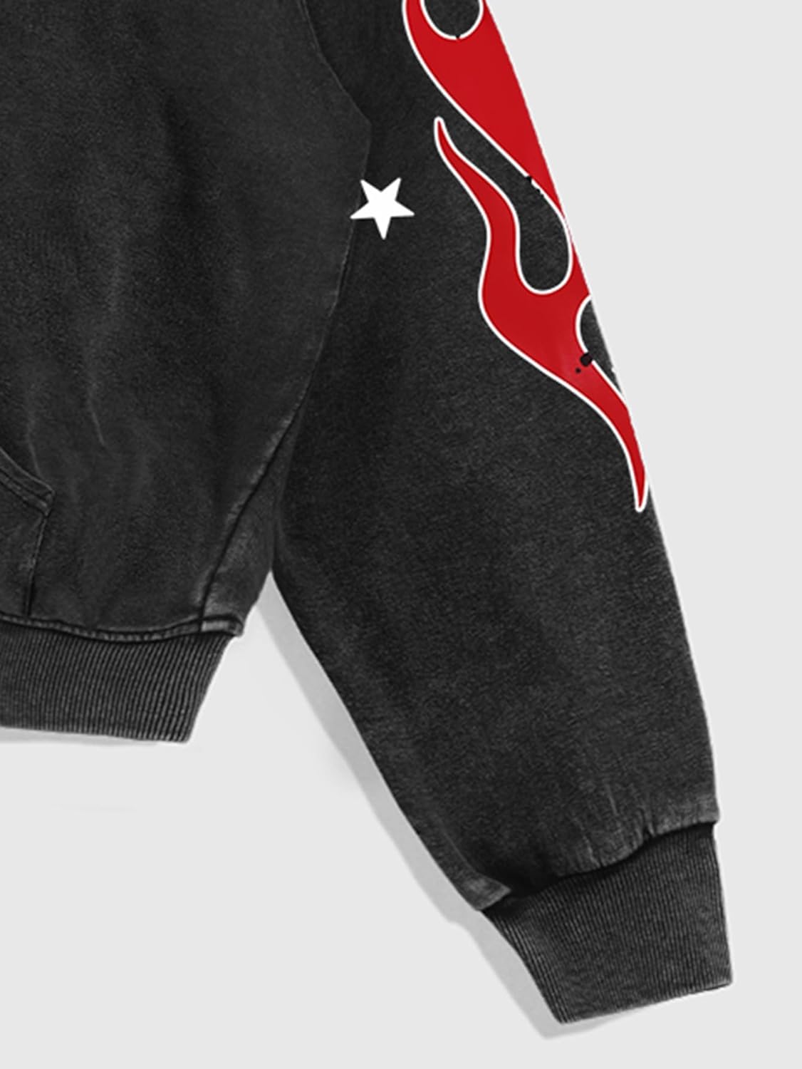 Verdusa Men's Washed Graphic Hoodies Grunge Vintage Lightweight Hip Hop Zip Up Sweatshirt - Image 7