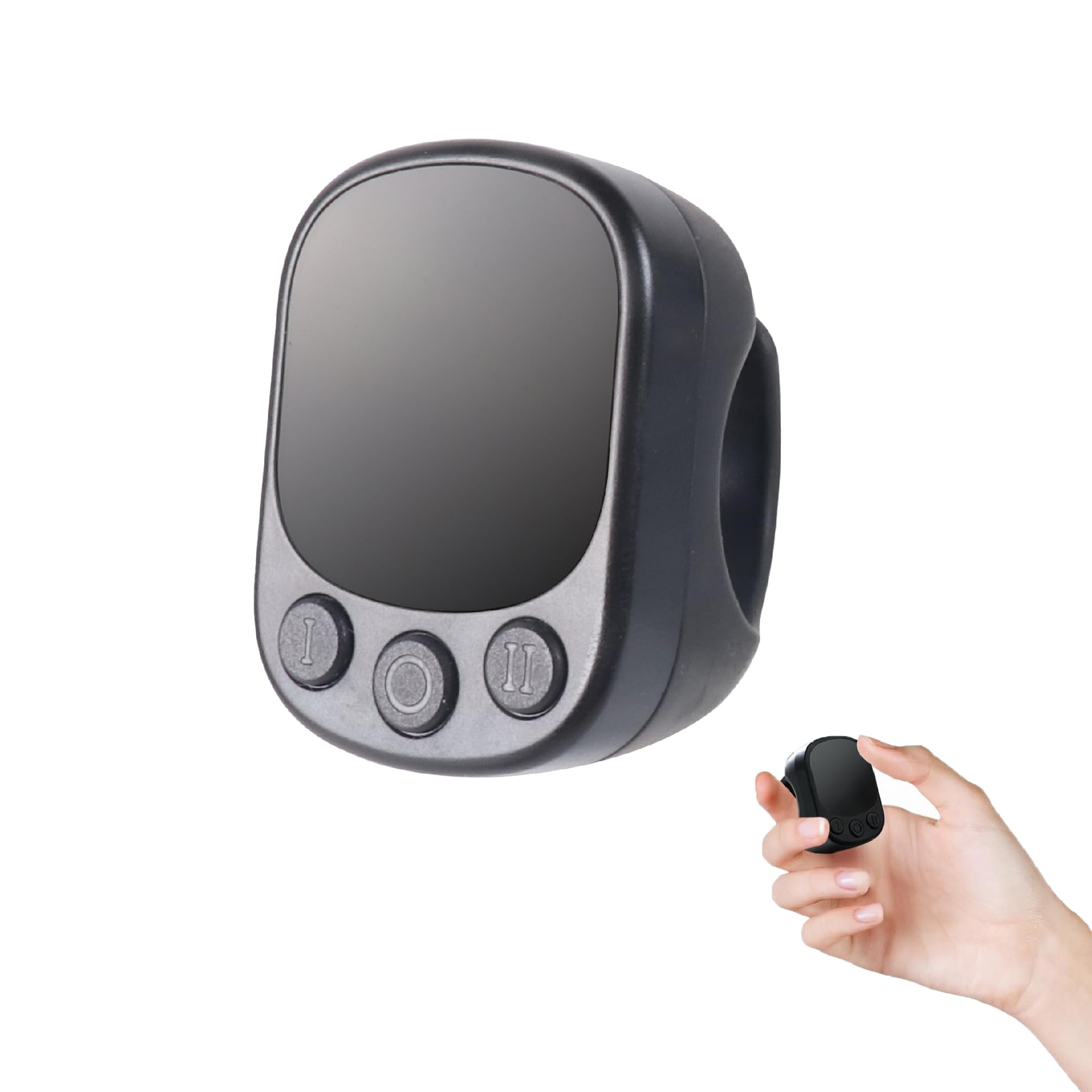 Fingertip Wireless Bluetooth Ring Remote - Air Mouse for TikTok Functional Scrolling Camera Shutter Page Turner Touch Control iOS/Android Phone &amp; Tablet Control 10m Range Ergonomic (Black)
