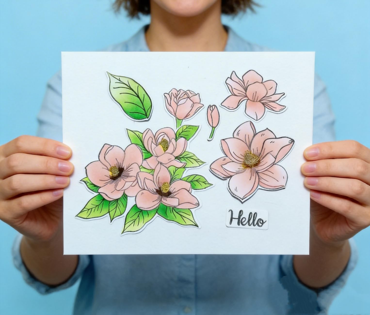 ORIGACH Magnolia Flower Stamps & Dies Set -6 ORIGACH Magnolia Flower Stamps & Dies Set -6