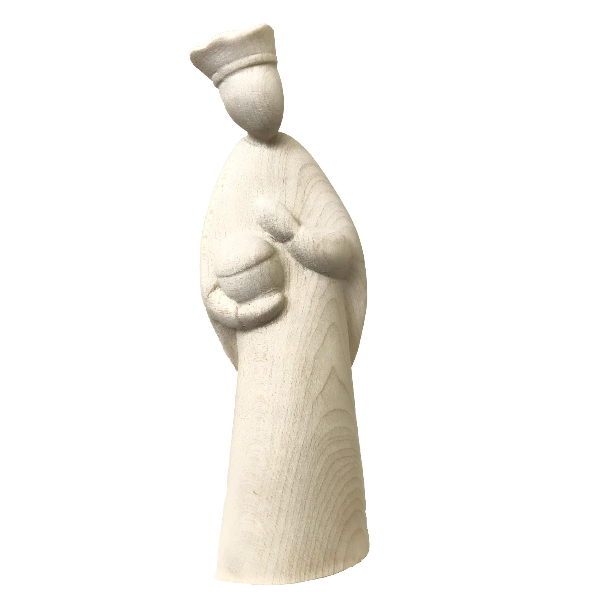 Zauberer Melchior aus Holz 12 cm | Naturholz in Gröden | Krippenfigur