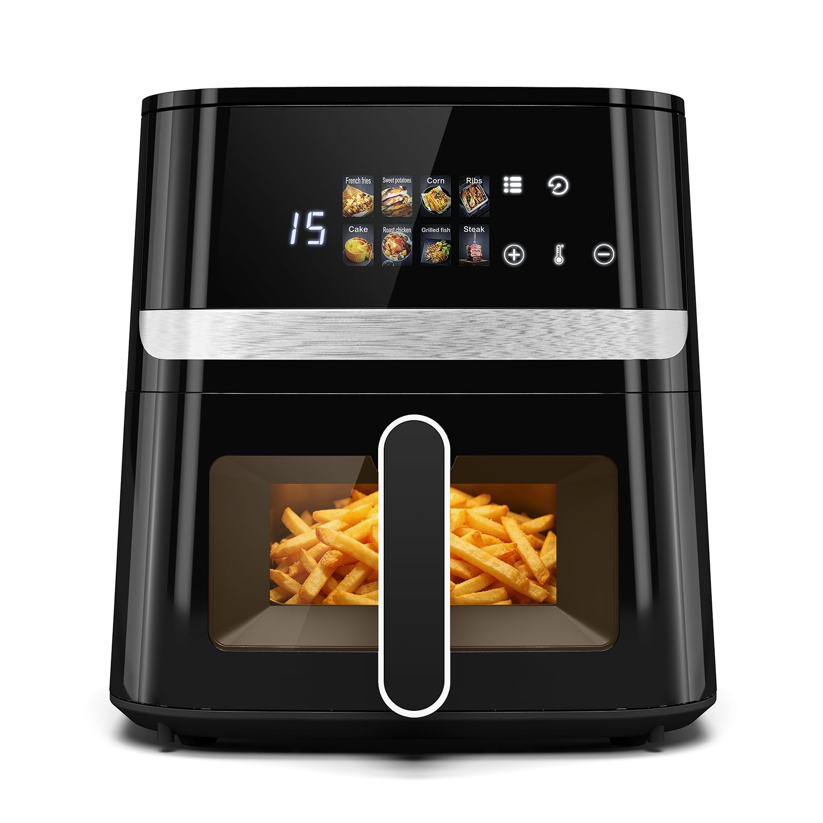 ARTETHYS Heißluftfritteuse 6,5L XL,1350W Airfryer mit 8 Programmen, Schwarz