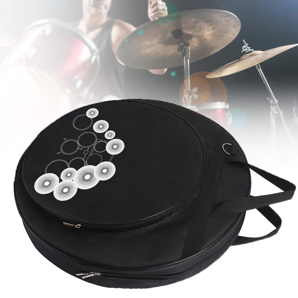Alomejor Borsa per Piatti Nera da 21 Pollici con Tracolla a Tre Tasche per Bacchette e Piatti di Diverse Dimensioni per Riporre le Bacchette