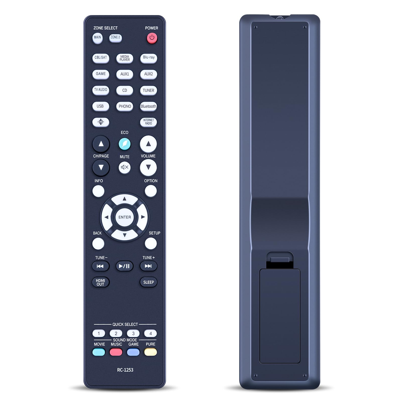 RC-1253 Remote Control for Denon 8K Ultra HD AV Surround Receiver AVR-X2800H