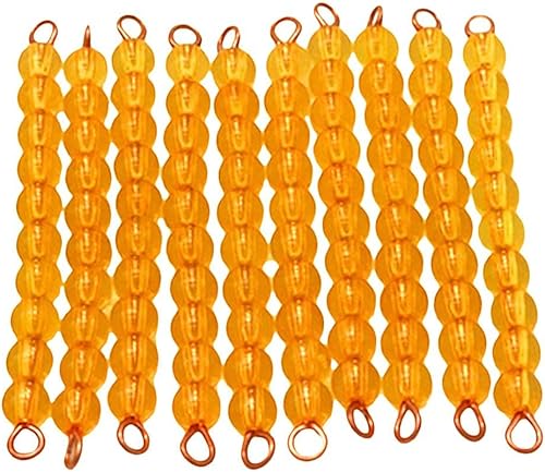 Miniatura 6 de 3 unidades Montessori 10 piezas de barras de diez cuentas para niños, sistema decimal de aprendizaje de matemáticas