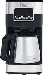 BLACK+DECKER Cafeteira Elétrica 110 V Inox, Filtro Permanente e Lavável, Capacidade 1,5 L, Ate 38 Cafézinhos, Painel Digital, Modelo CM350G-BR