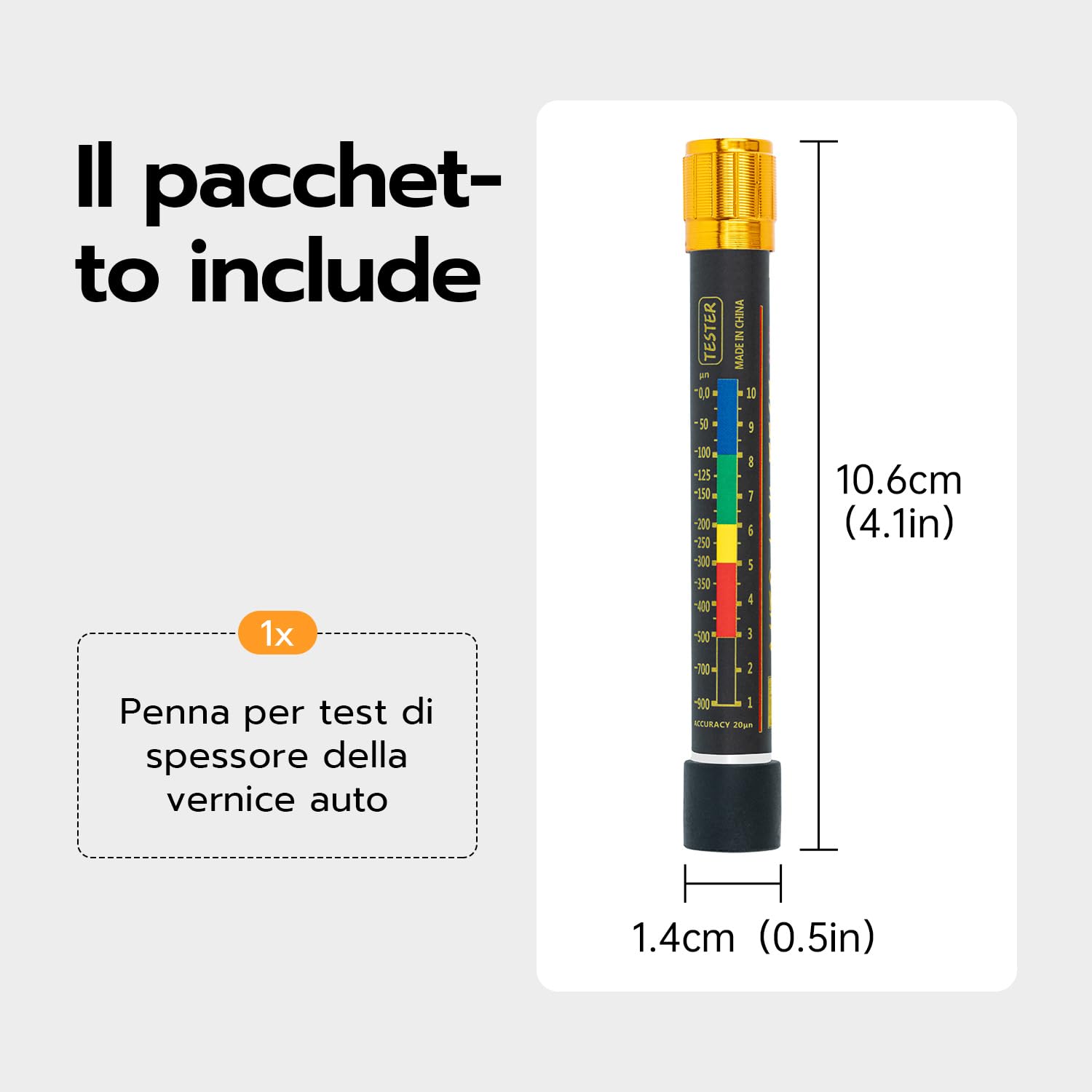 Misuratore di Vernice per Auto, Spessimetro Magnetico, Tester di Spessore Rivestimento, Rivelatore di Danni