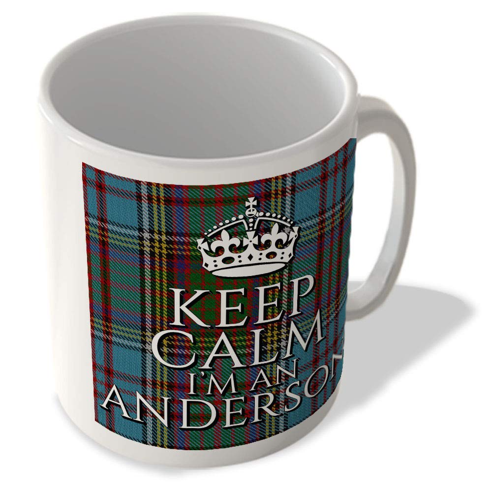 Mcmug White - Keep Calm I'm An Anderson - Anderson Tartan - (Crown) - Scottish Mug, Ceramic, 11Fl.oz.