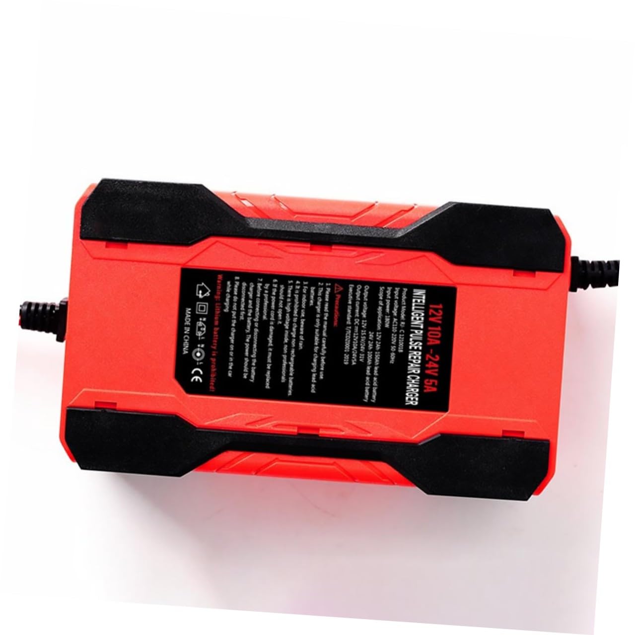 Chargeur de Batterie Intelligent Puissance D'entrée 180w 12v 24v Portable Protection Court-Circuit pour Voiture et Moto Adapté Utilisation en Extérieur