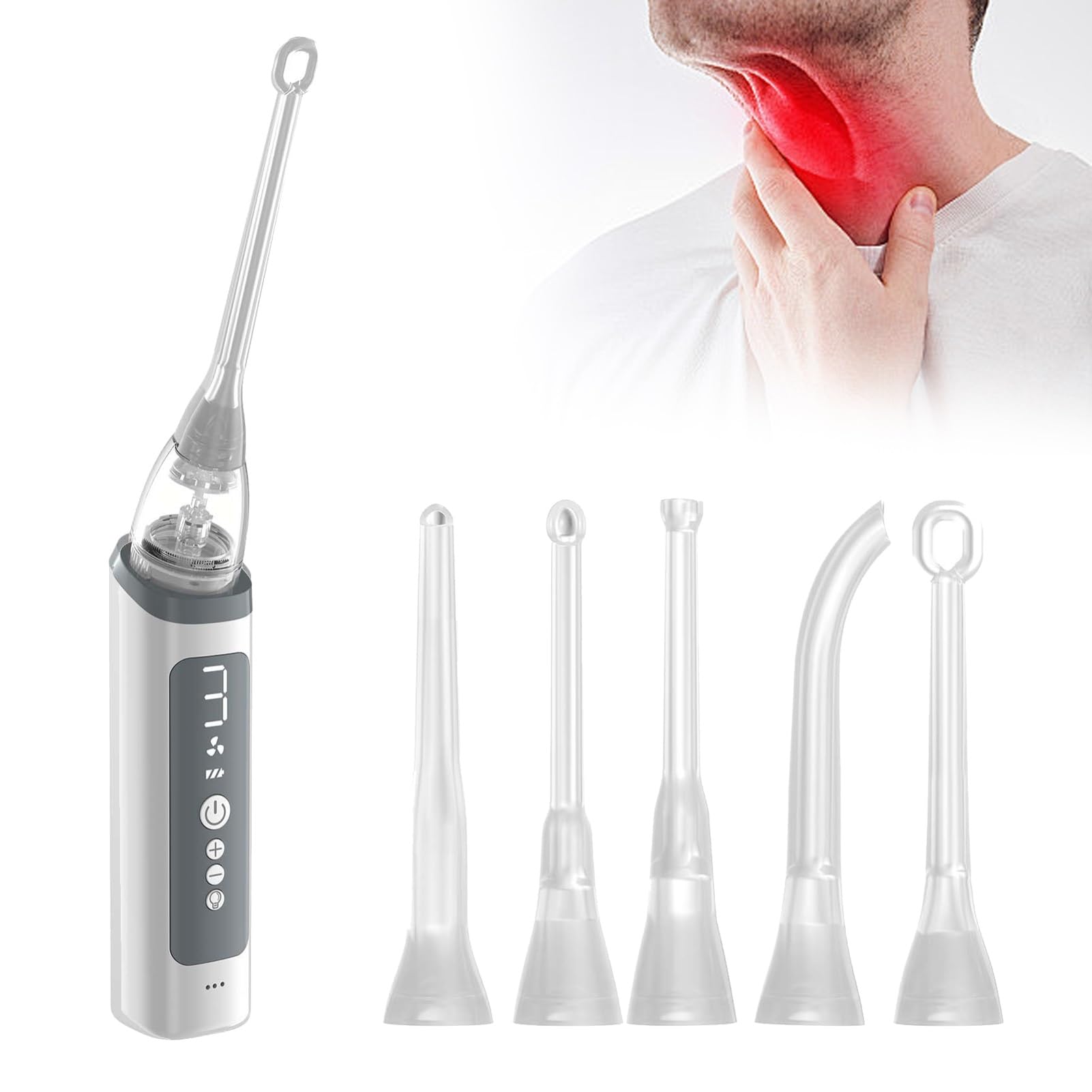 CHSUFBTY Oral Care Tool Set Tonsil Electric Suction Stone Remover Stone Removal Tool Suction Tonsil Stone Sucker(TO009)