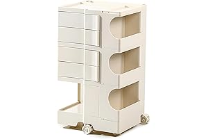 Multi-Purpose Utility Storage Cart with Wheels and Sliding Drawers